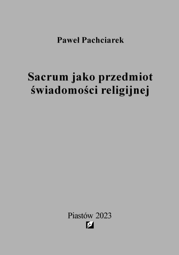 Okładka do ebooka Sacrum jako przedmiot świadomości religijnej